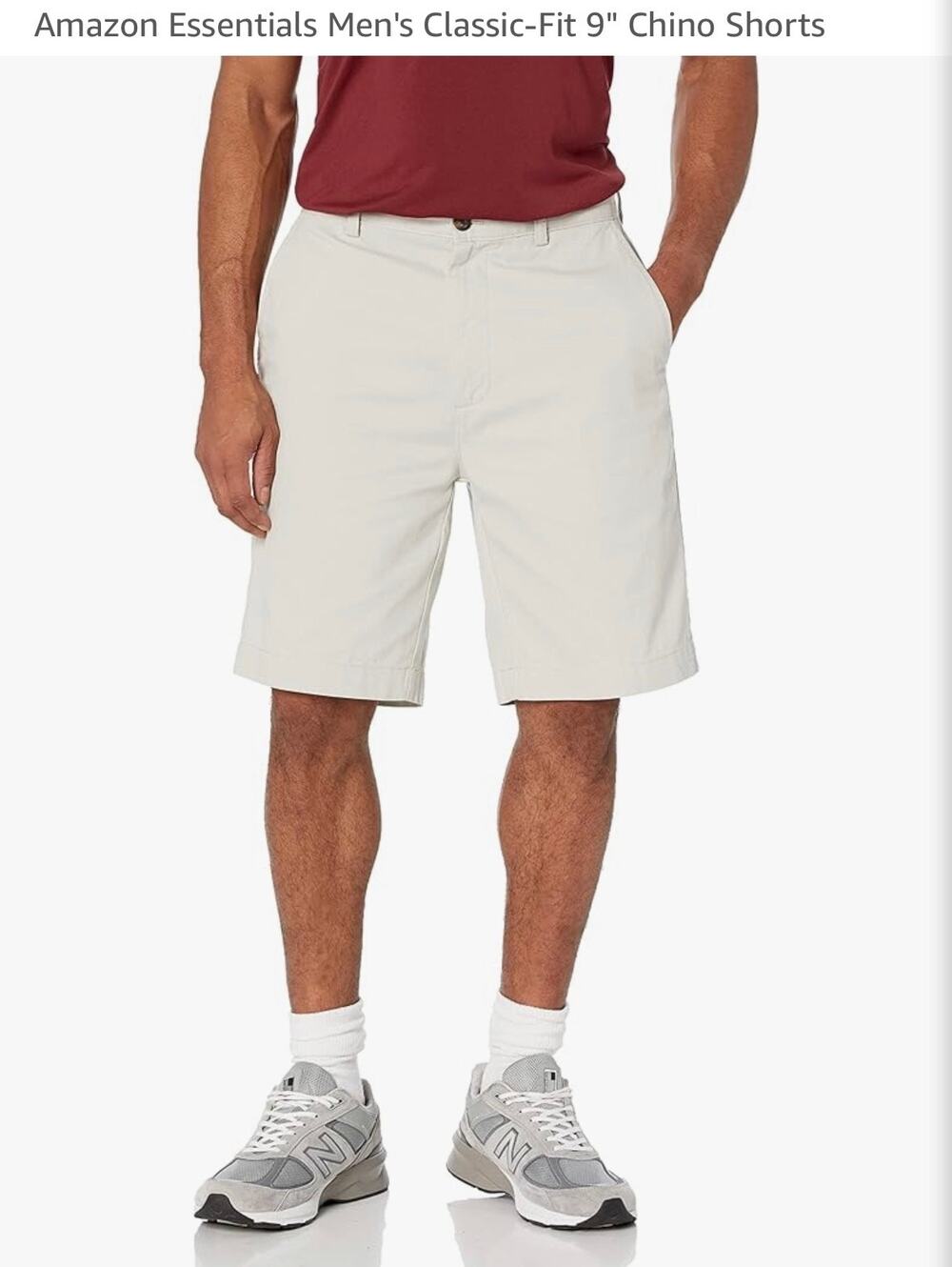 NWT Amazon Essentials SILVER‎ Gray Men Classic Fit 9" Shorts Size 30 F16AE60002